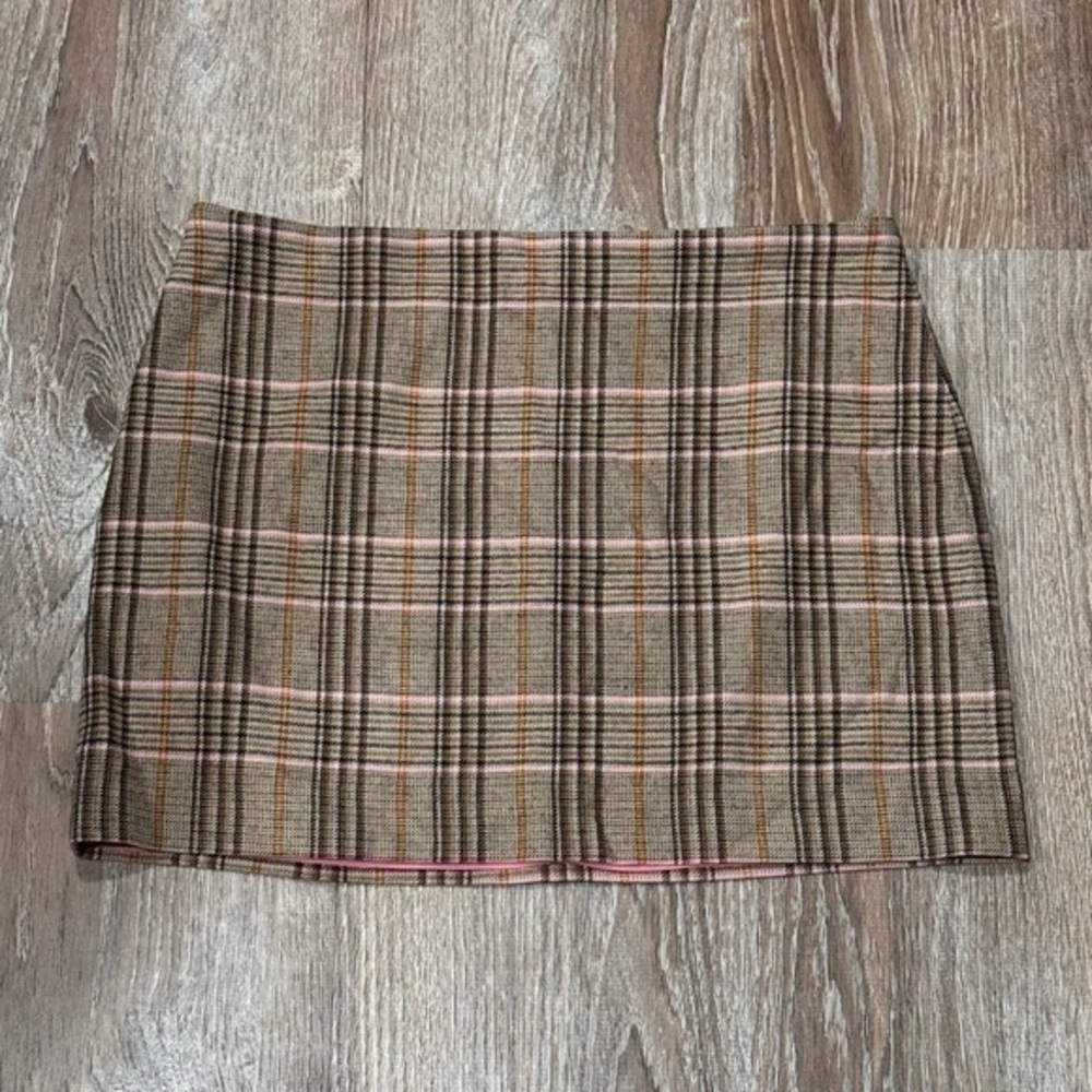 Alice+Olivia Plaid print mini skirt